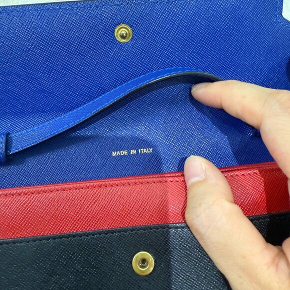 Marni Trunk Wallet with Crossbody Chain Blue/Red/Black - Picture 5 of 12
